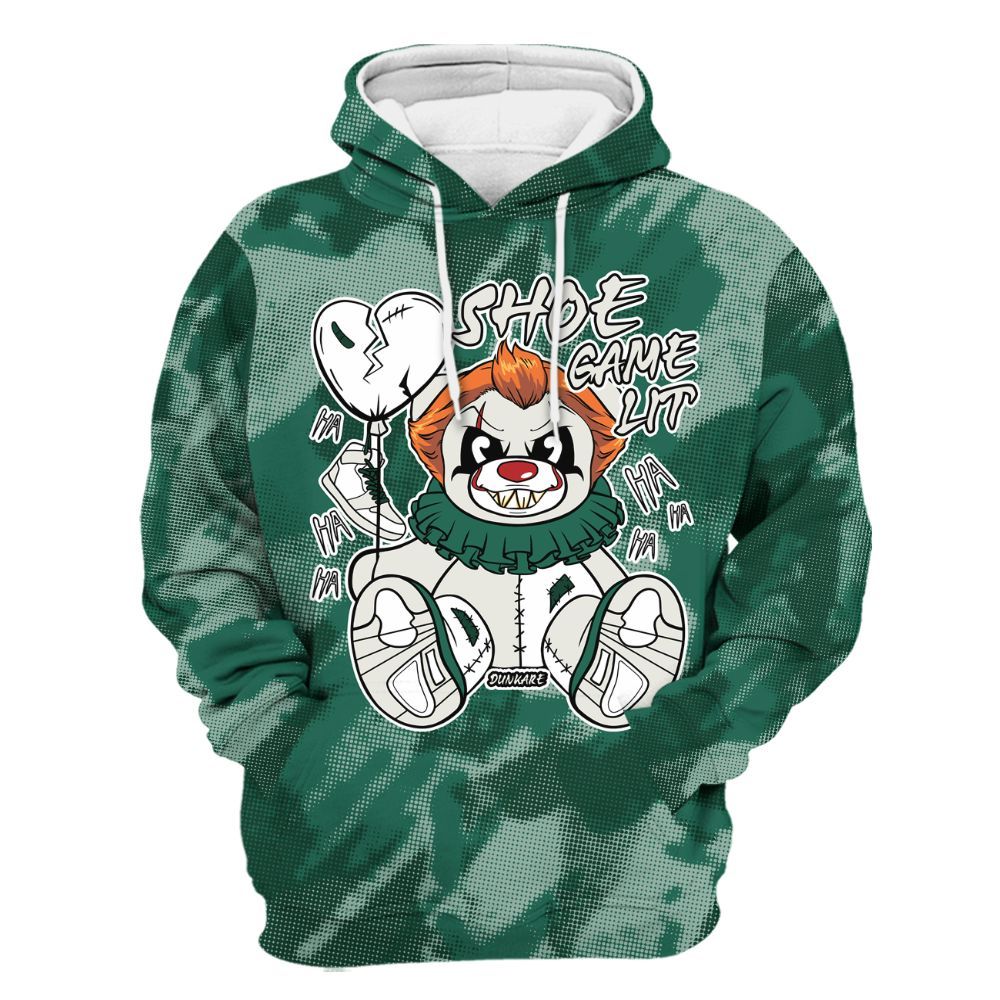 Hoodie To Match Oxidized Green 4s - Shoe Game Bear Abstract Halftone All Over Print