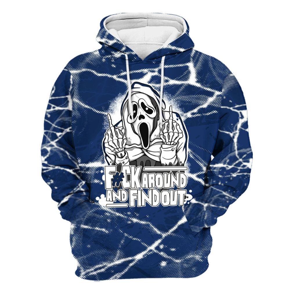 Hoodie To Match High OG Deep Royal Blue 1s - F#CK And Find Out Graphic All Over Print