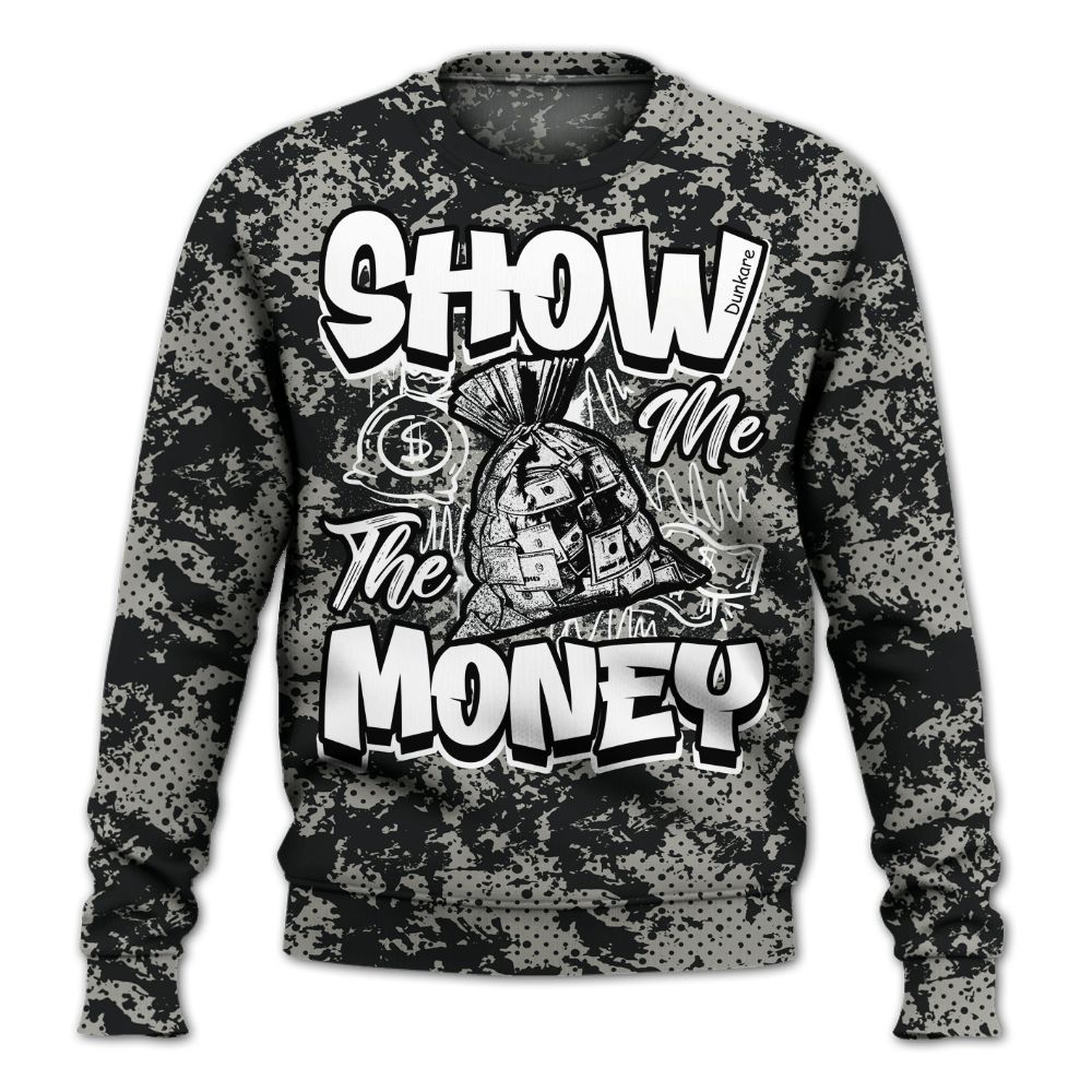 Sweatshirt To Match High Satin Shadow 1s - Show Me The Money Retro All Over Print