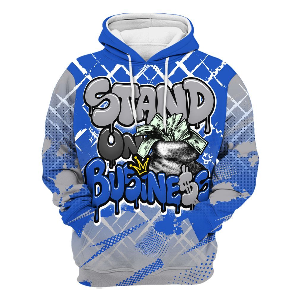 Hoodie To Match Retro Stealth 5s - Halftone Stand Business Dripping All Over Print