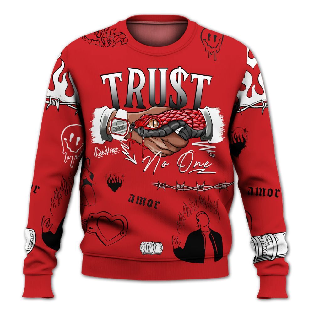 Sweatshirt To Match Bloodline 12s - Snake Trust No One All Over Print