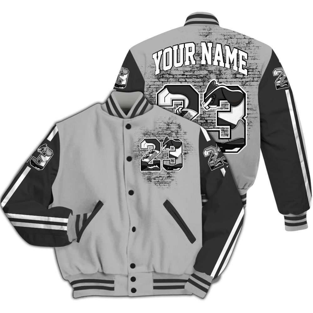 Varsity Jacket To Match NOCTA Black 2s - Custom Name Number 23 5s All Over Print