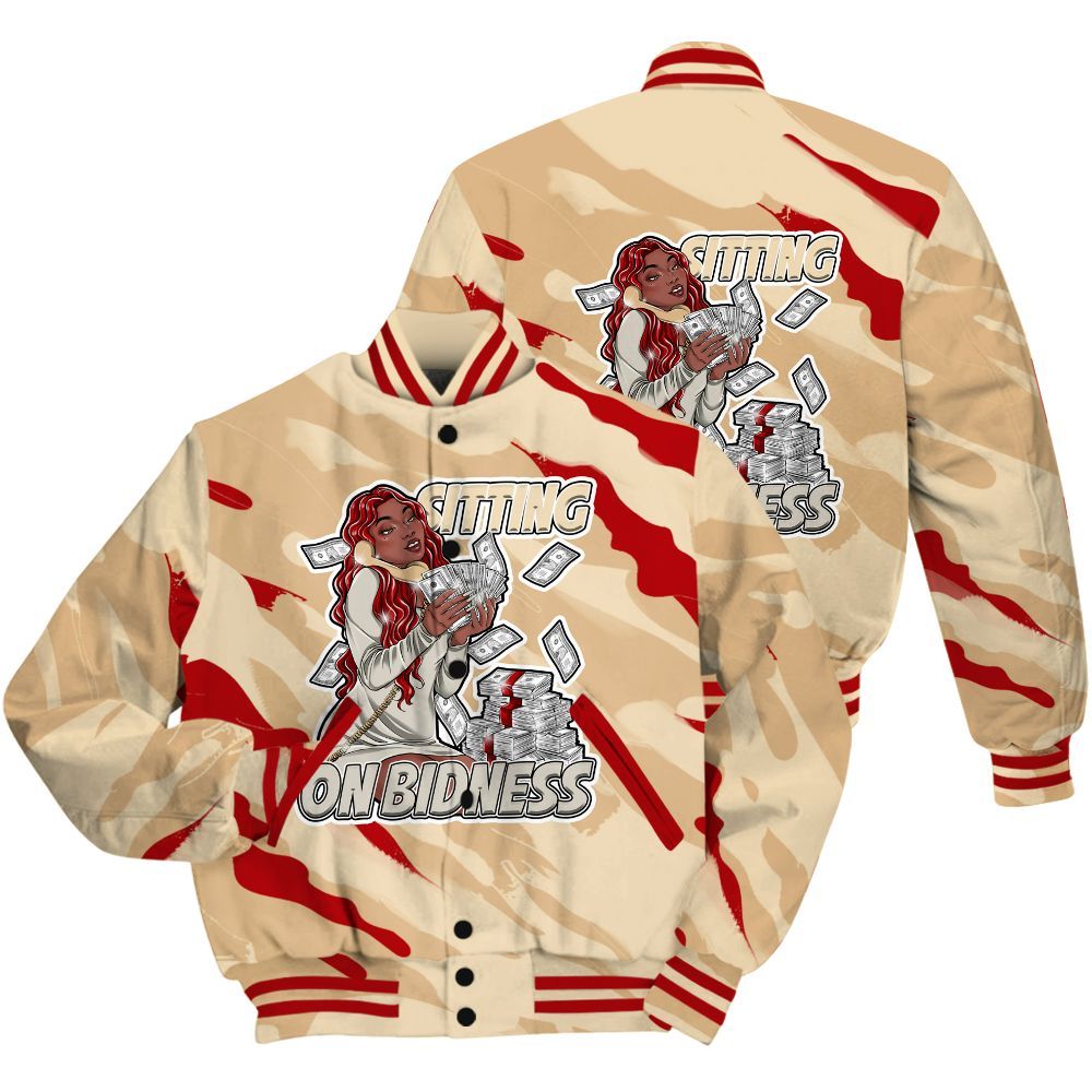Varsity Jacket To Match Dunk Low Strawberry Waffle Shirt - Bidness Colored All Over Print