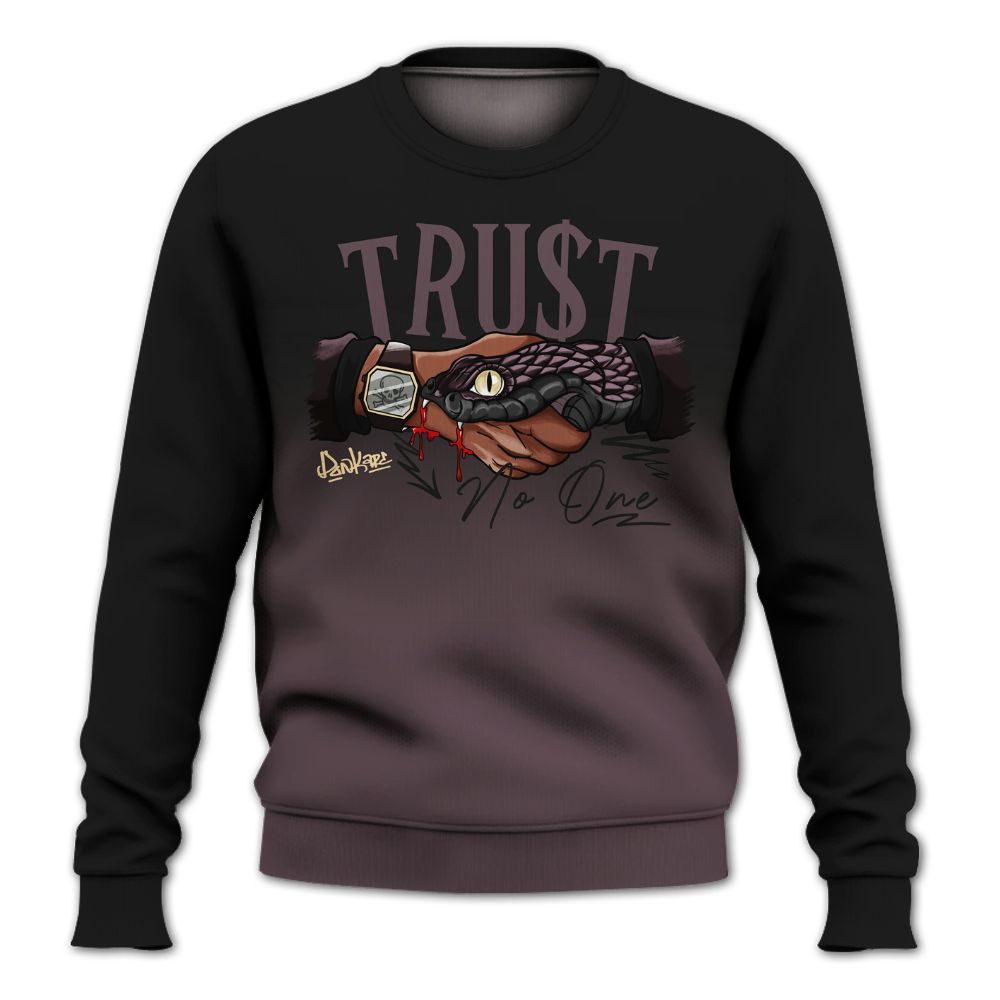 Sweatshirt To Match AMM Black 3s - Snake Trust No One Drip All Over Print