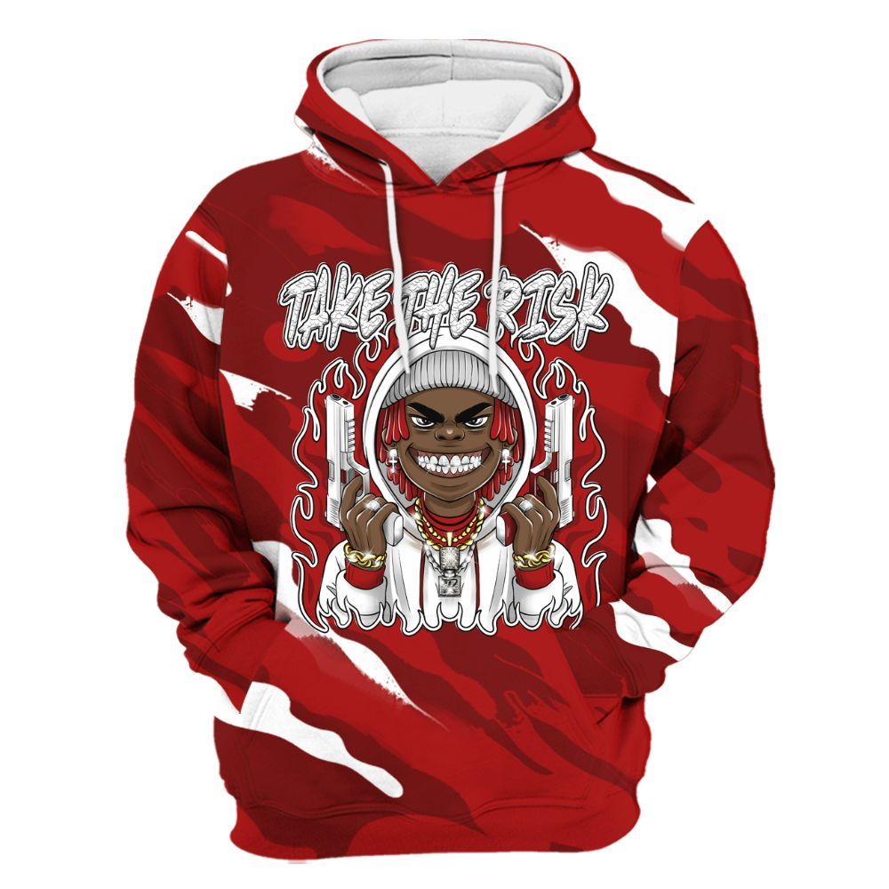 Hoodie To Match Red Taxi 12s - Take The Risk Colored All Over Print