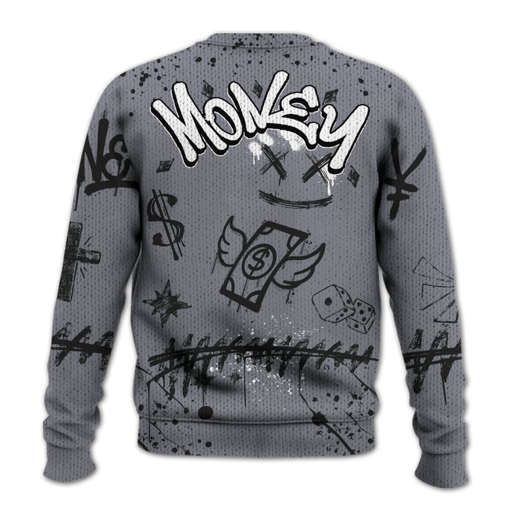 Knitted Sweater To Match Retro Black Flint 13s - Everybody Paid In Full Crayon