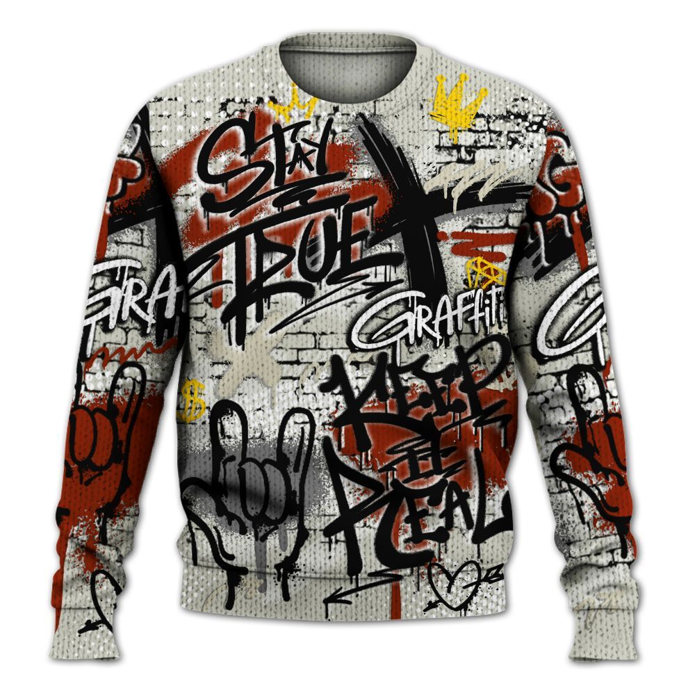 Knitted Sweater To Match El Grito 5s - True It Real Graffiti Streetwear