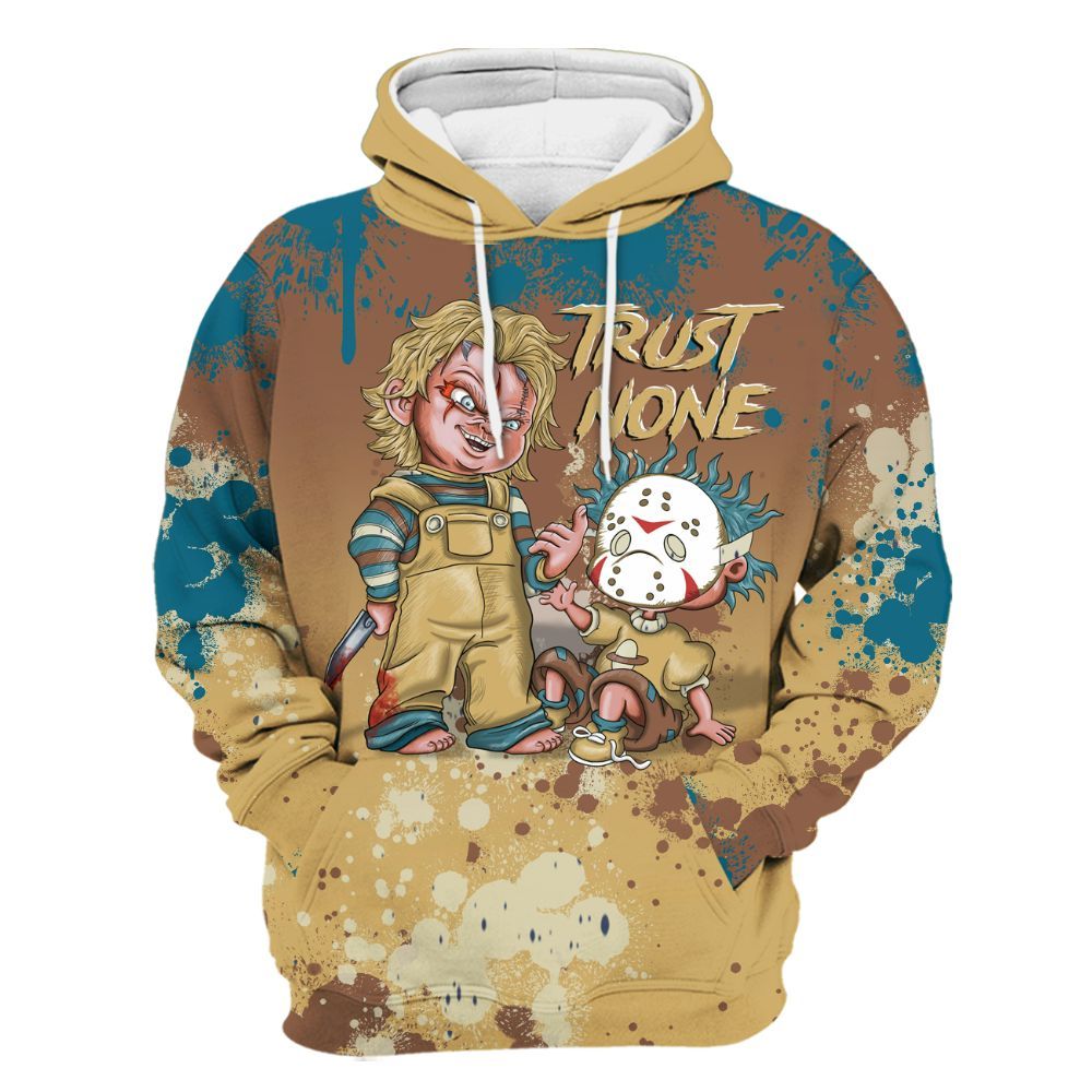 Hoodie To Match Retro Cacao Wow 4s - Trust No One Scary All Over Print