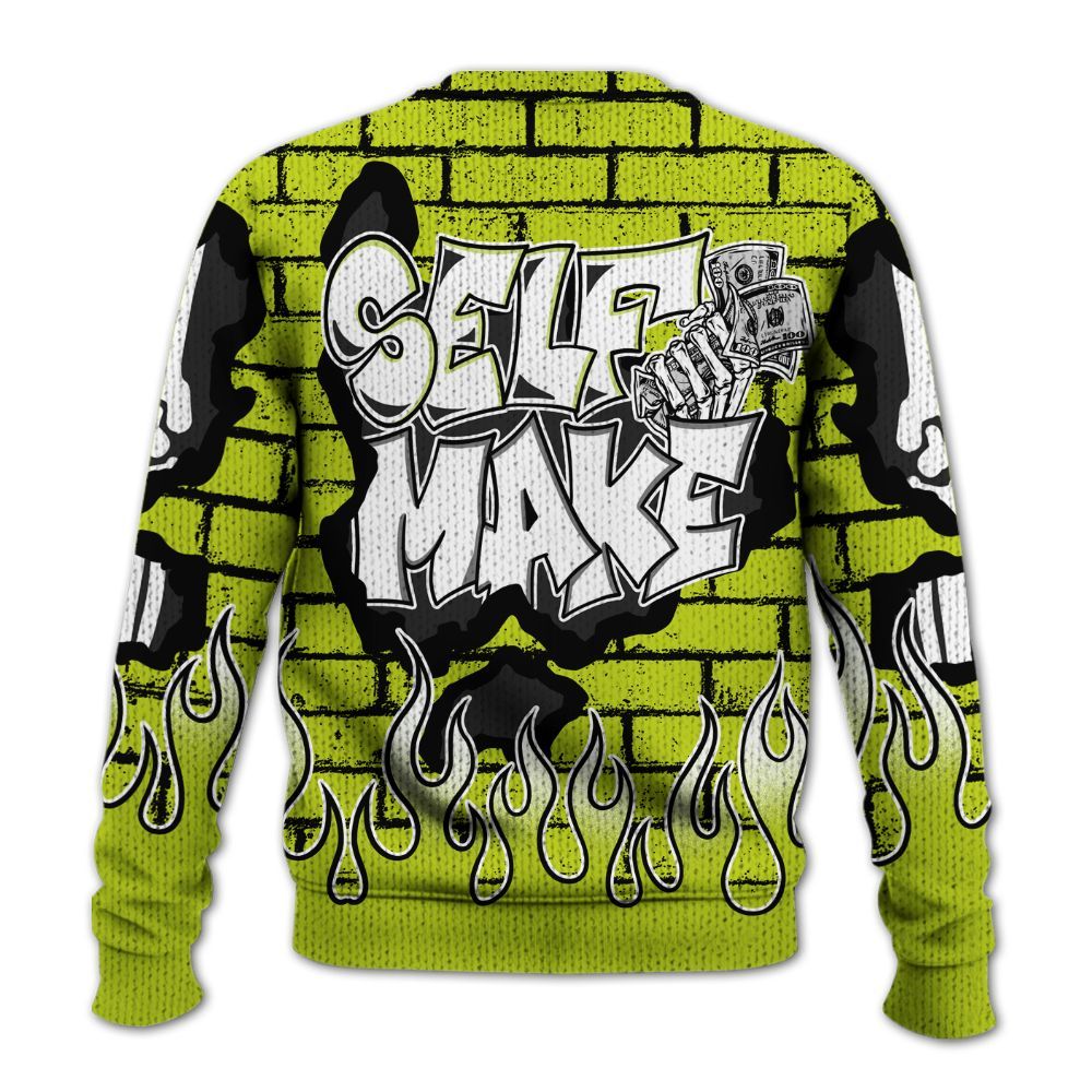 Knitted Sweater To Match Bright Cactus 13s - Self Make Skeleton Crashed