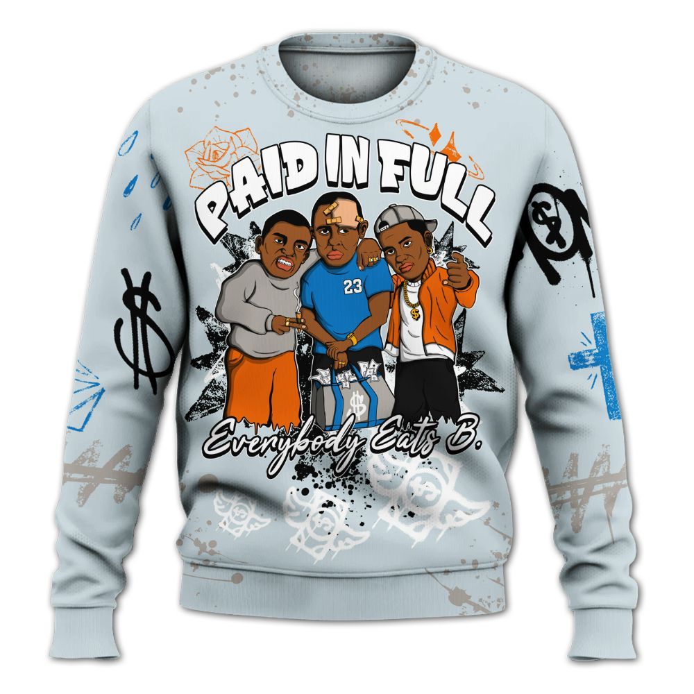 Sweatshirt To Match Retro High OG Alaska 1s - Everybody Paid In Full Crayon All Over Print