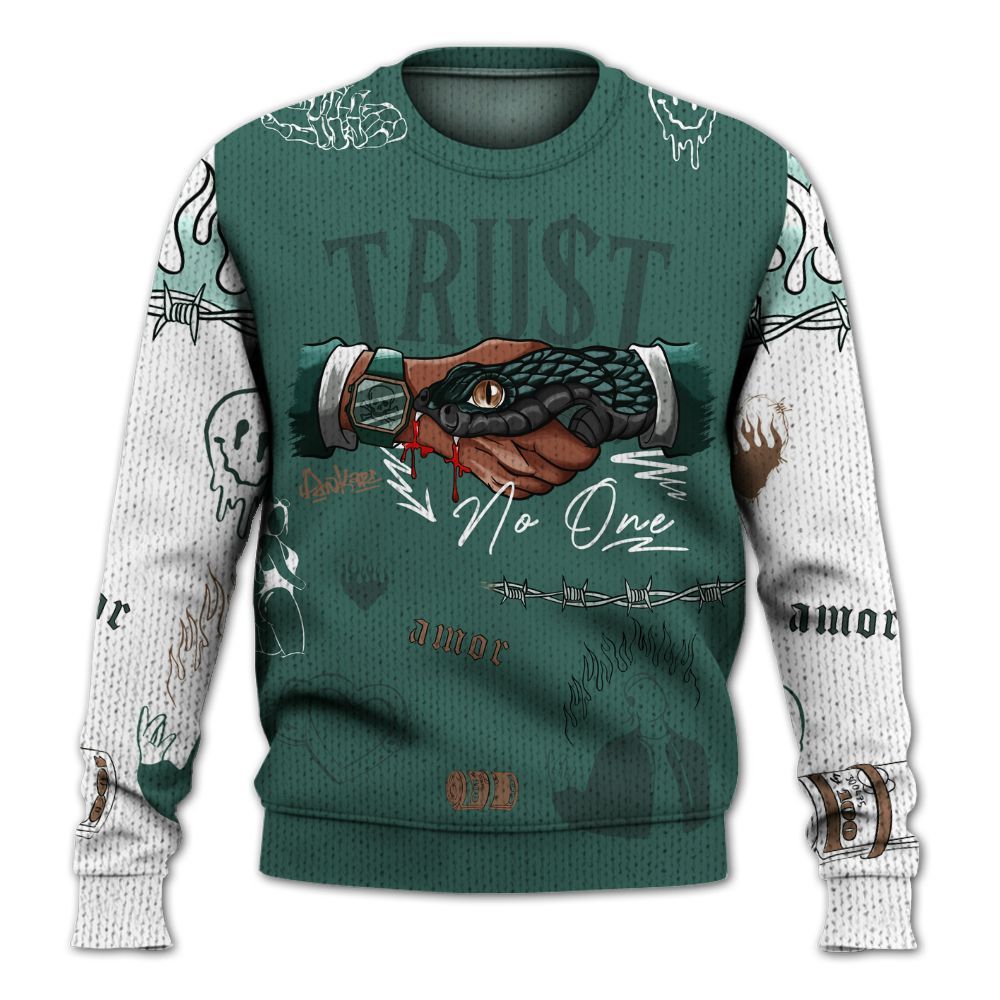 Knitted Sweater To Match Low OG Oxidized Green 1s - Snake Trust No One