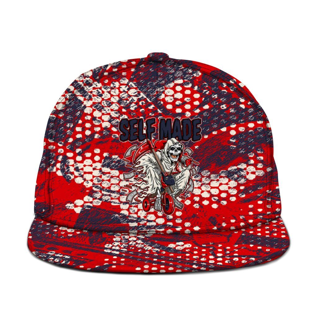 Snapback To Match Low OG Howard University 1s - Self Make Skeleton Banknotes Art Graphic