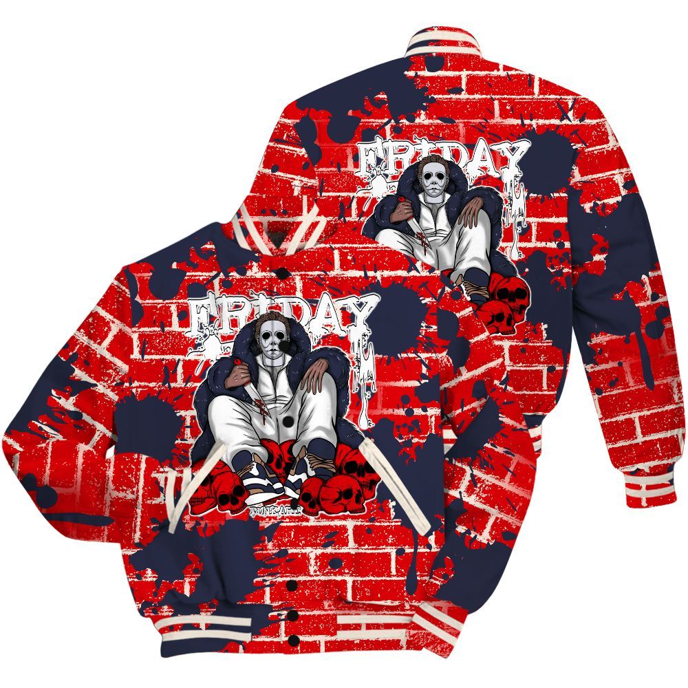 Varsity Jacket To Match Low OG Howard University 1s Shirt - Friday Brick All Over Print