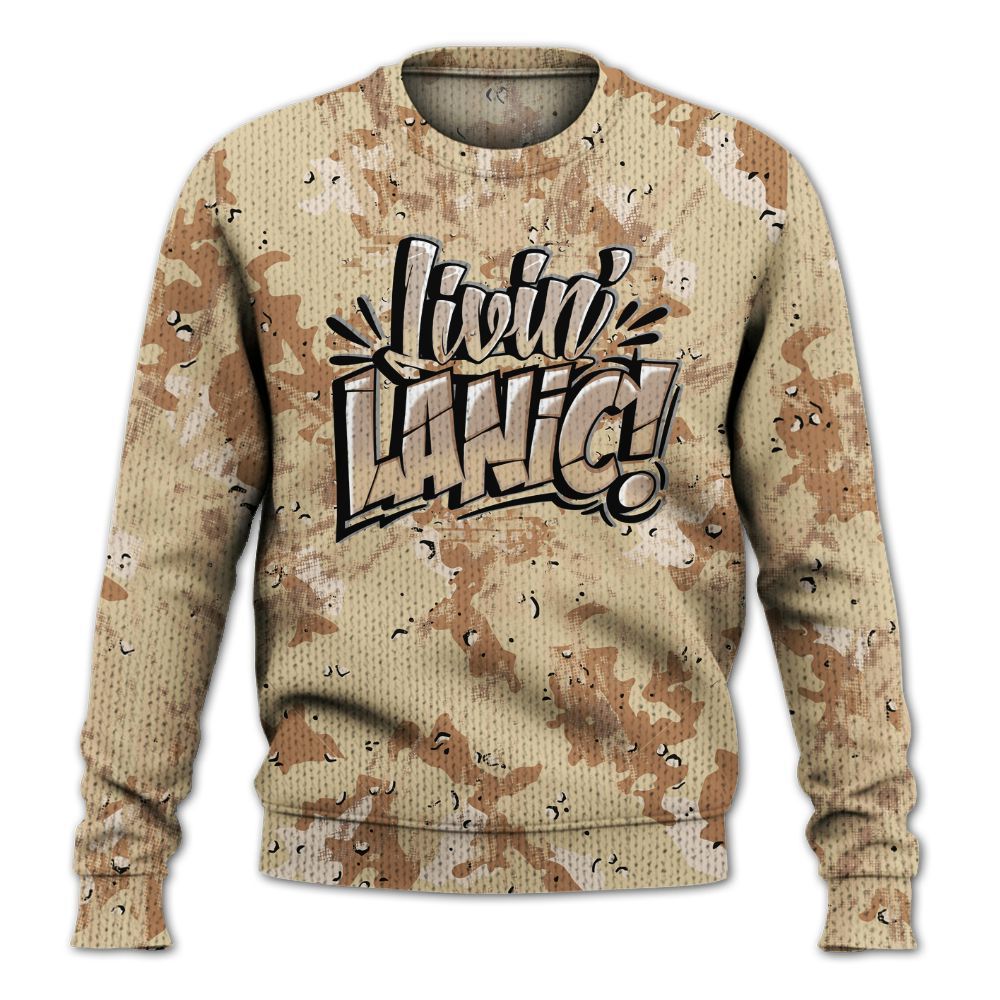 Knitted Sweater To Match Desert Camo 3s - Living Large Graphic Luxury