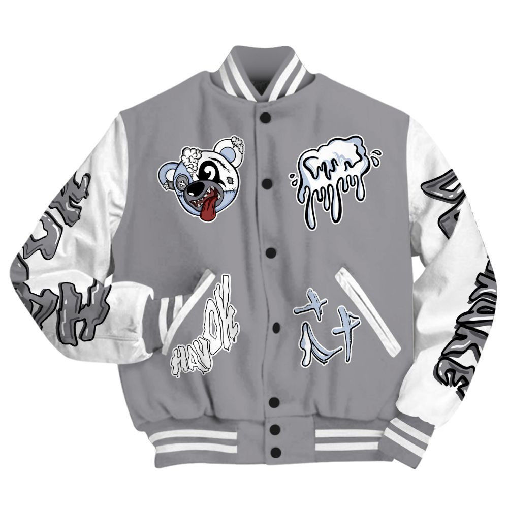 Varsity Jacket To Match Low Cement Grey 11s - Havok Bear All Over Print