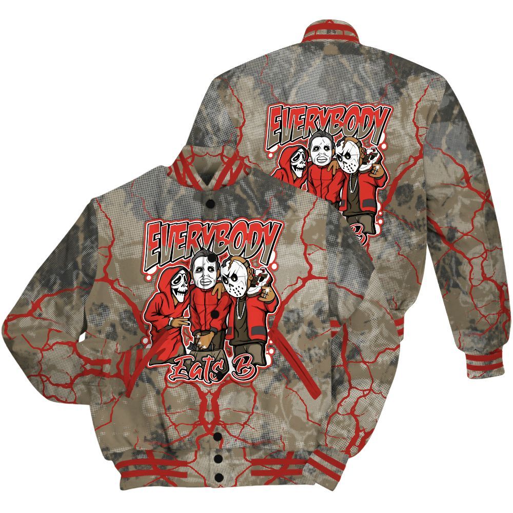 Varsity Jacket To Match Olive 9s Shirt - Everybody Eatin B Graphic Halloween All Over Print