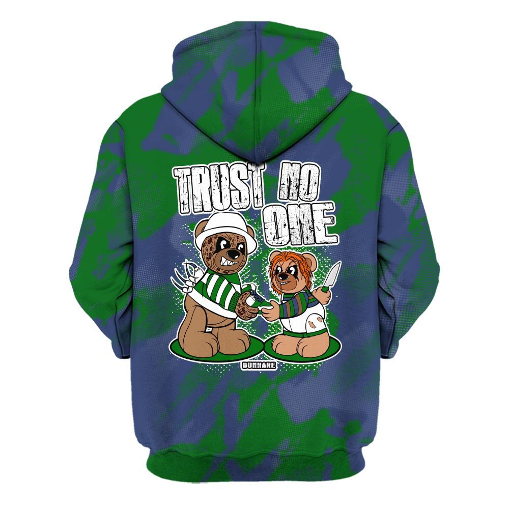 Hoodie To Match Midnight Navy 13s - Trust No One Bear Abstract Halftone All Over Print
