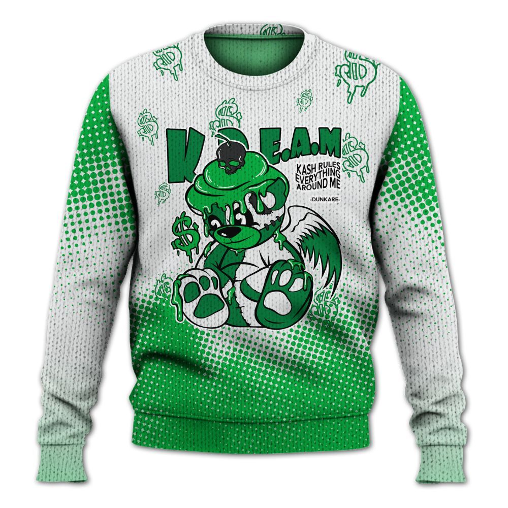 Knitted Sweater To Match Lucky Green 5s - Loot Bear Unique Drip