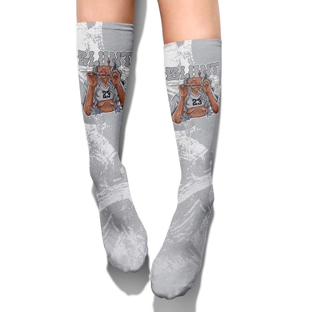 Sock To Match Low OG Wolf Grey 1s - Bluntz Unique Circle Splash