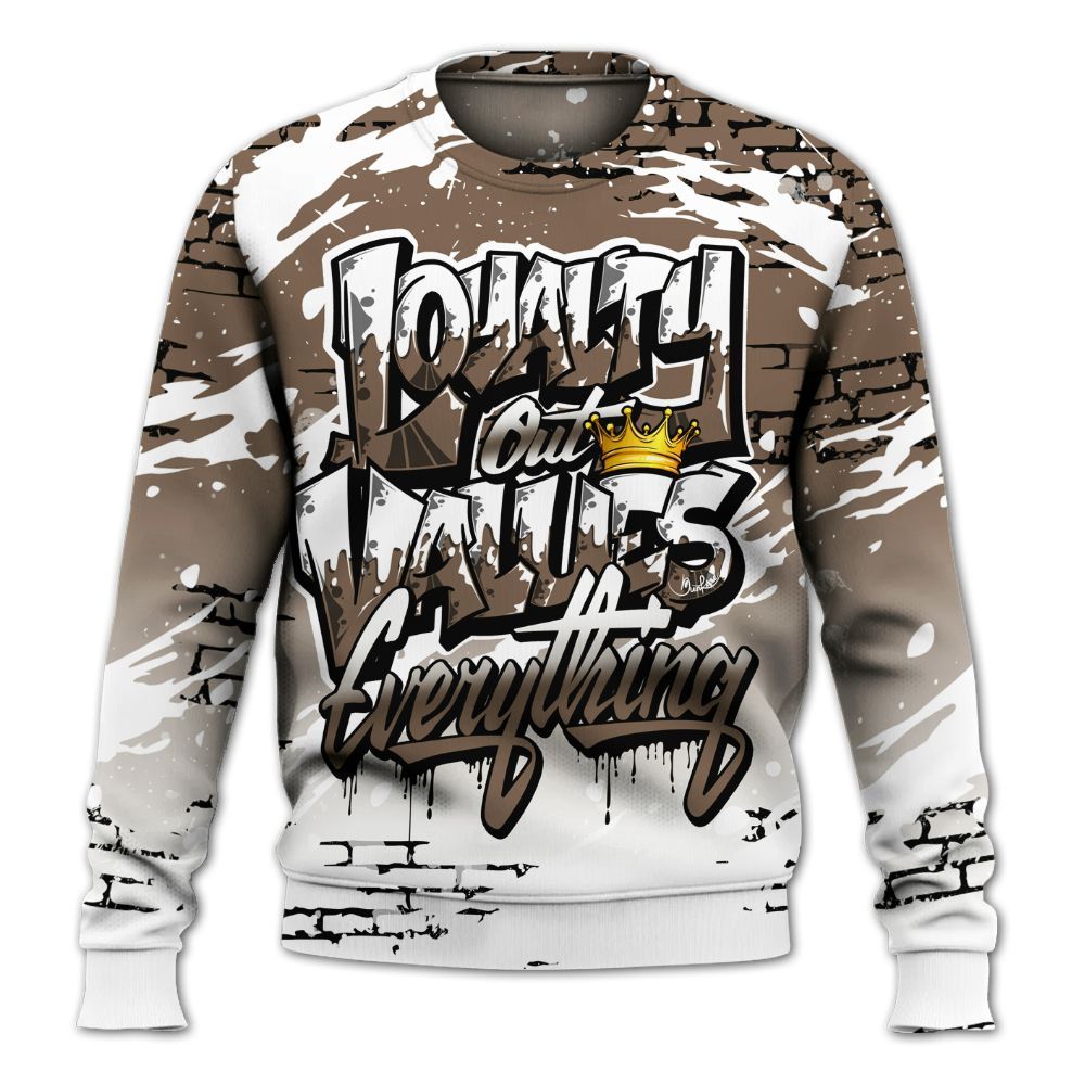 Sweatshirt To Match Dark Mocha Jack - Values Of Loyalty Drip All Over Print