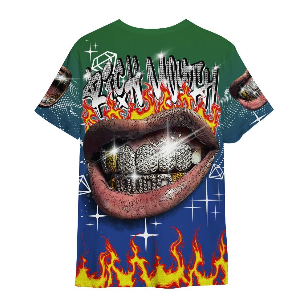 Shirt To Match Dunk Low Tennis Classic - Rich Mouth Fire Rap Retro 90s All Over Print