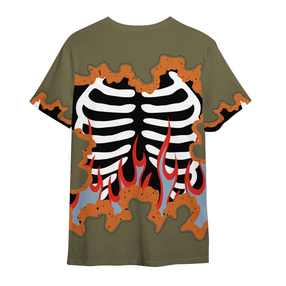 Shirt To Match Olive 5s - G.O.A.T 23 Skeleton Flame Shirt Outfit