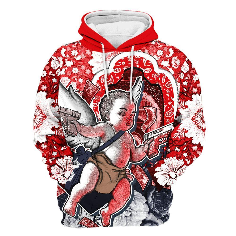 Hoodie To Match Low OG Howard University 1s - Angel Money Bag All Over Print