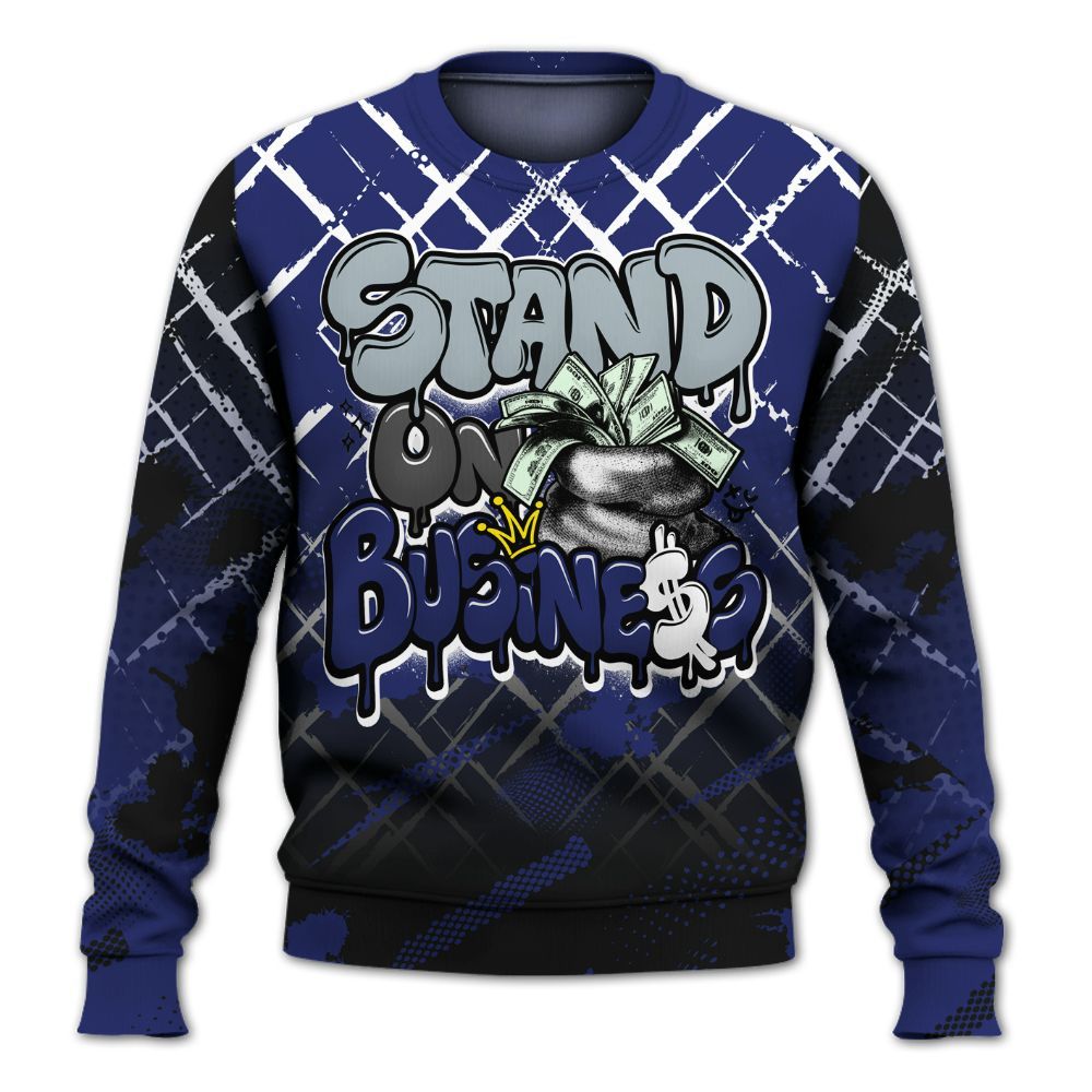 Sweatshirt To Match Midnight Navy 11s - Halftone Stand Business Dripping All Over Print