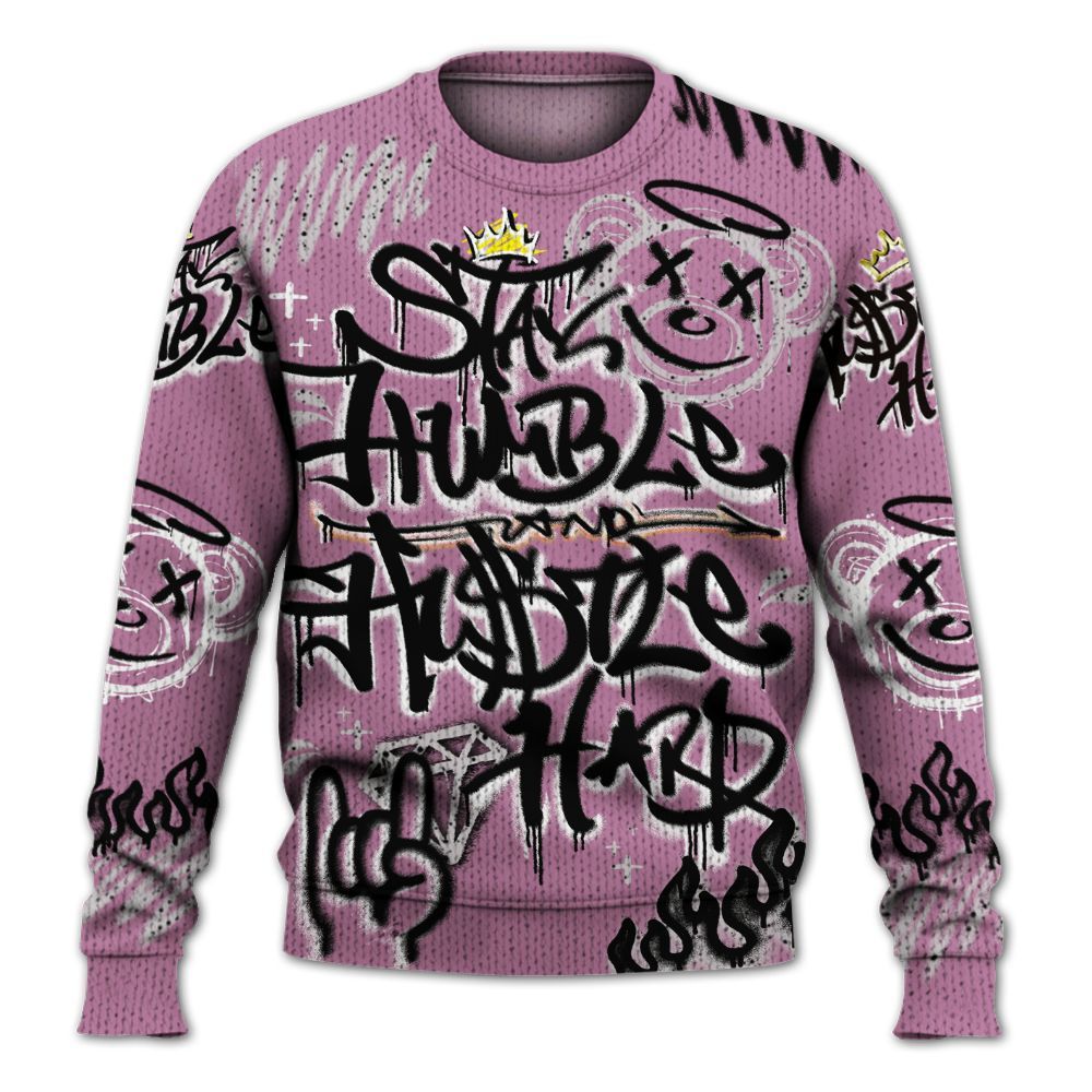 Knitted Sweater To Match Neutral Grey Black White Orchid 4s - Humble Drip Streetwear Graffity