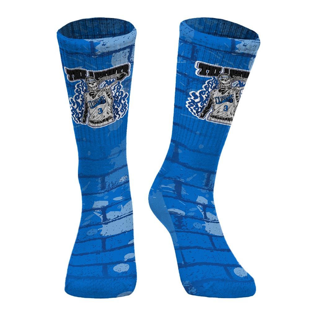 Sock To Match Blueberry 12s - Allen Answer Skeleton Brick