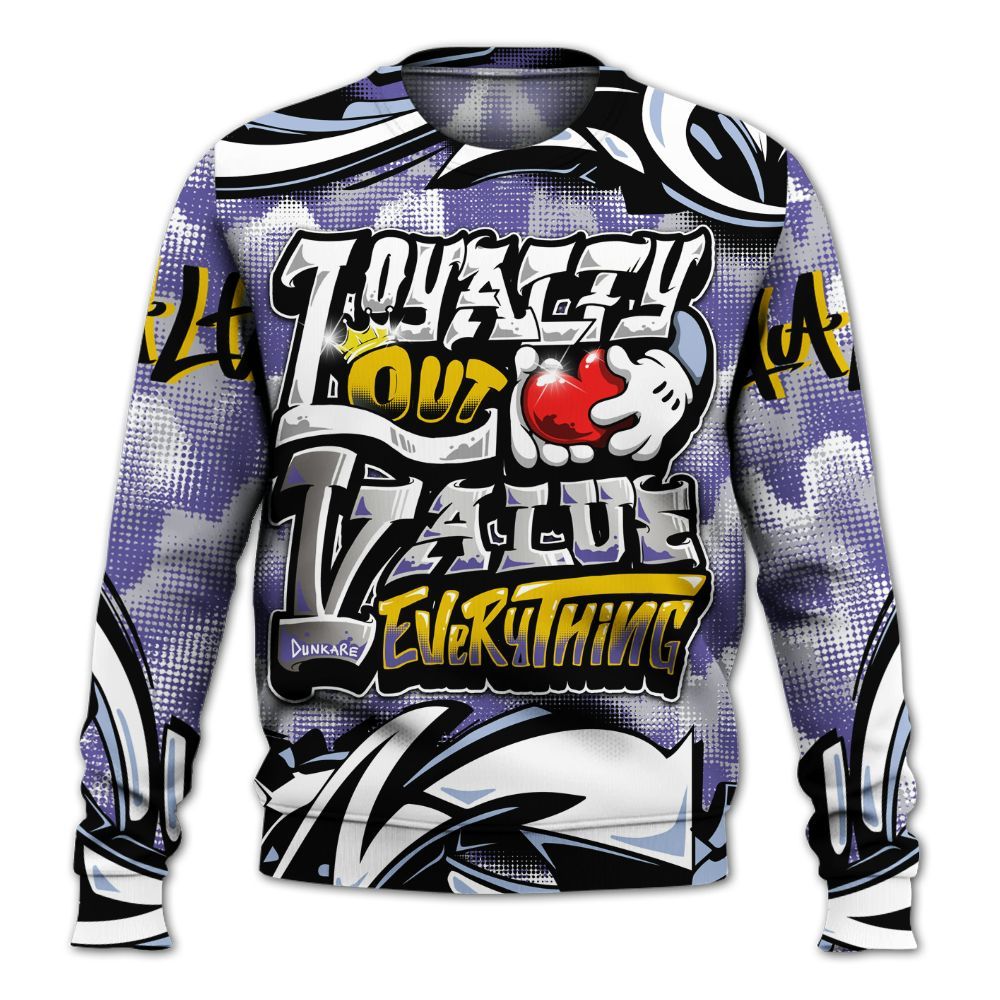 Sweatshirt To Match Lakeshow 4s - Loyalty Out Value Graffiti All Over Print