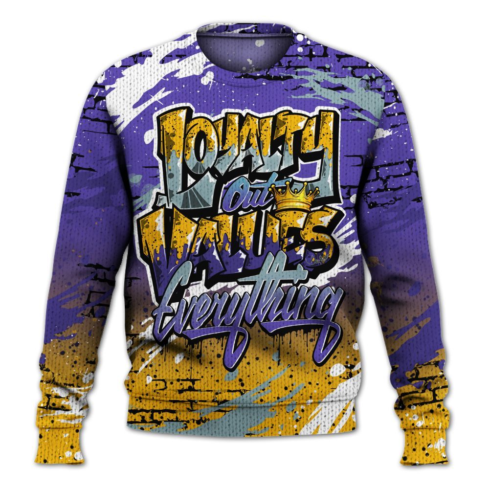 Sweater To Match Imperial Purple 4s - Values Of Loyalty Drip Graphic
