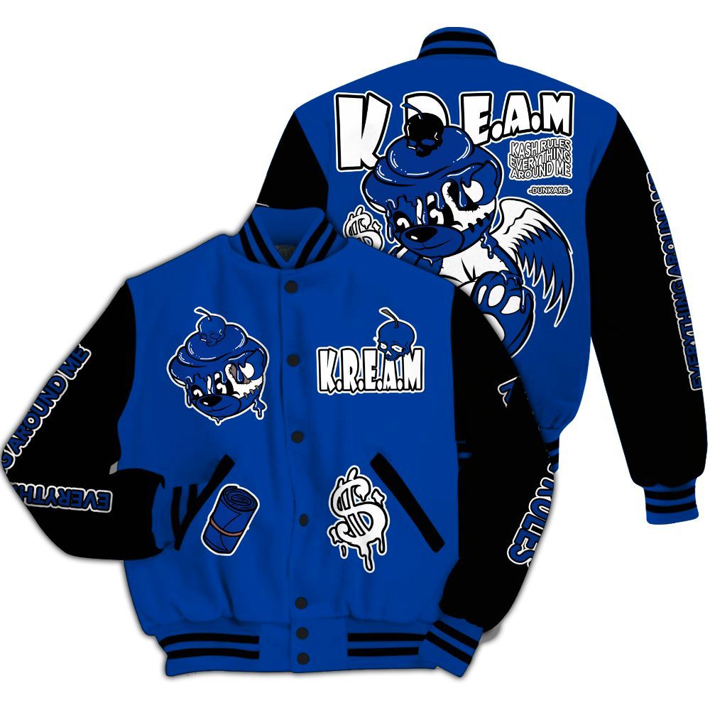 Varsity Jacket To Match Hyper Royal 12s - Loot Bear All Over Print