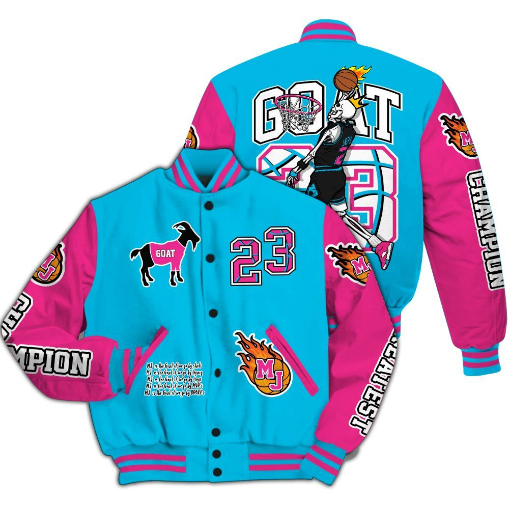 Varsity Jacket To Match Tokyo Nights Stewie 3s - 23 G.0.A.T Jump Up Basketball All Over Print