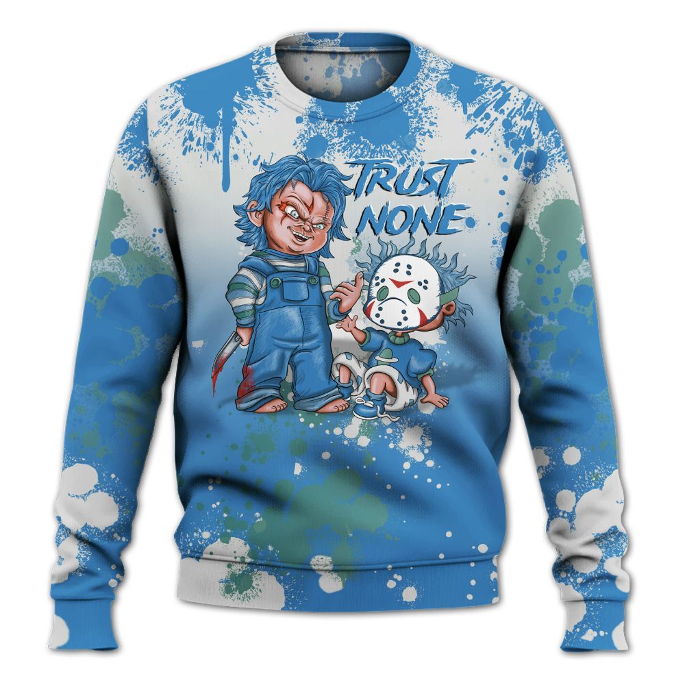 Sweatshirt To Match Low Carolina 17s - Trust No One Scary All Over Print