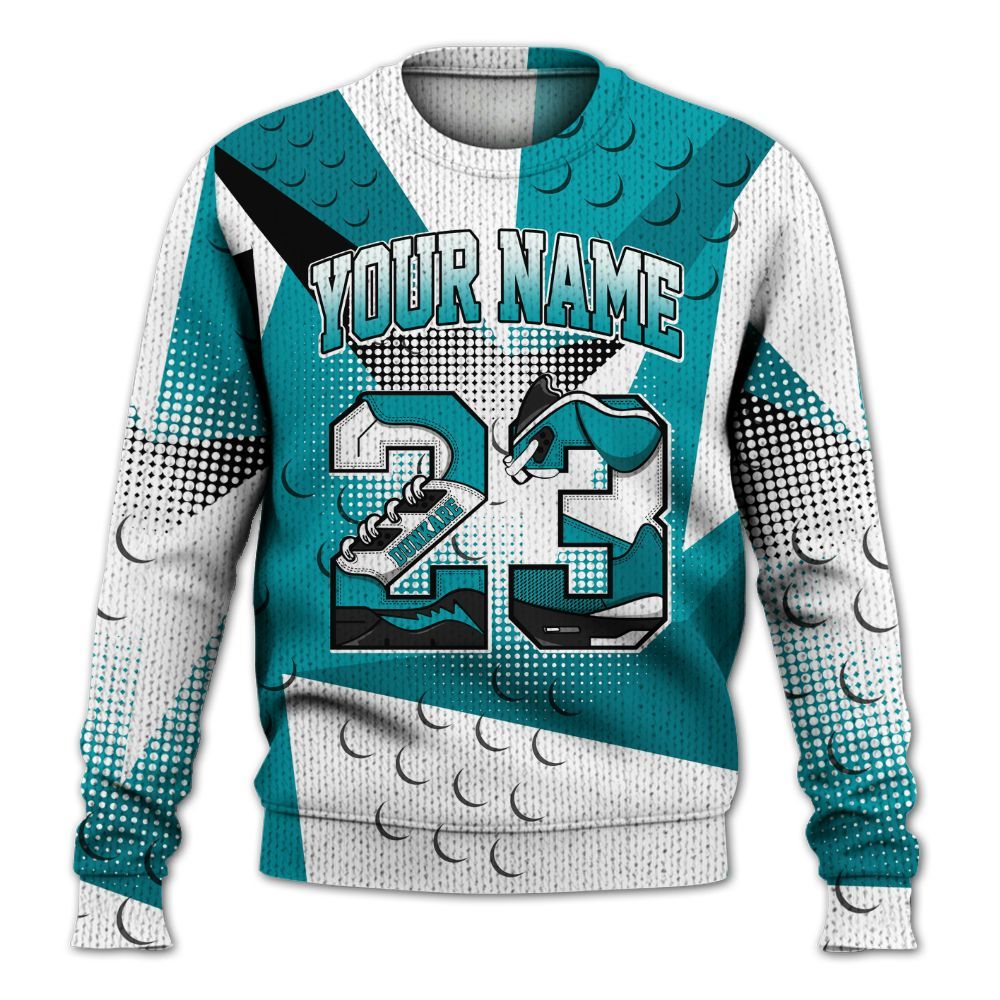 Knitted Sweater To Match Air Griffey Max Aquamarine 1s - Poly Custom Name Number 23 5s