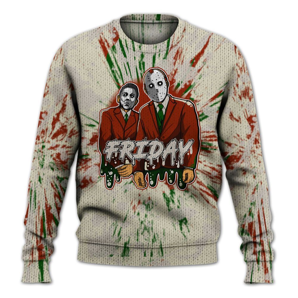 Knitted Sweater To Match El Grito 5s - Friday Halloween Graphic Luxury