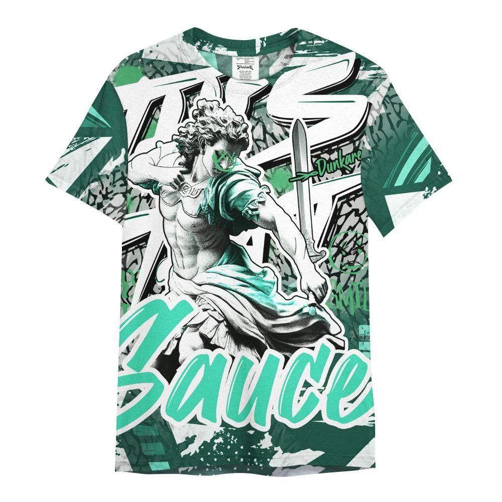 Shirt To Match Black Green Glow 3s - This That Sauce Retro Green Glow 3s Outfit All Over Print