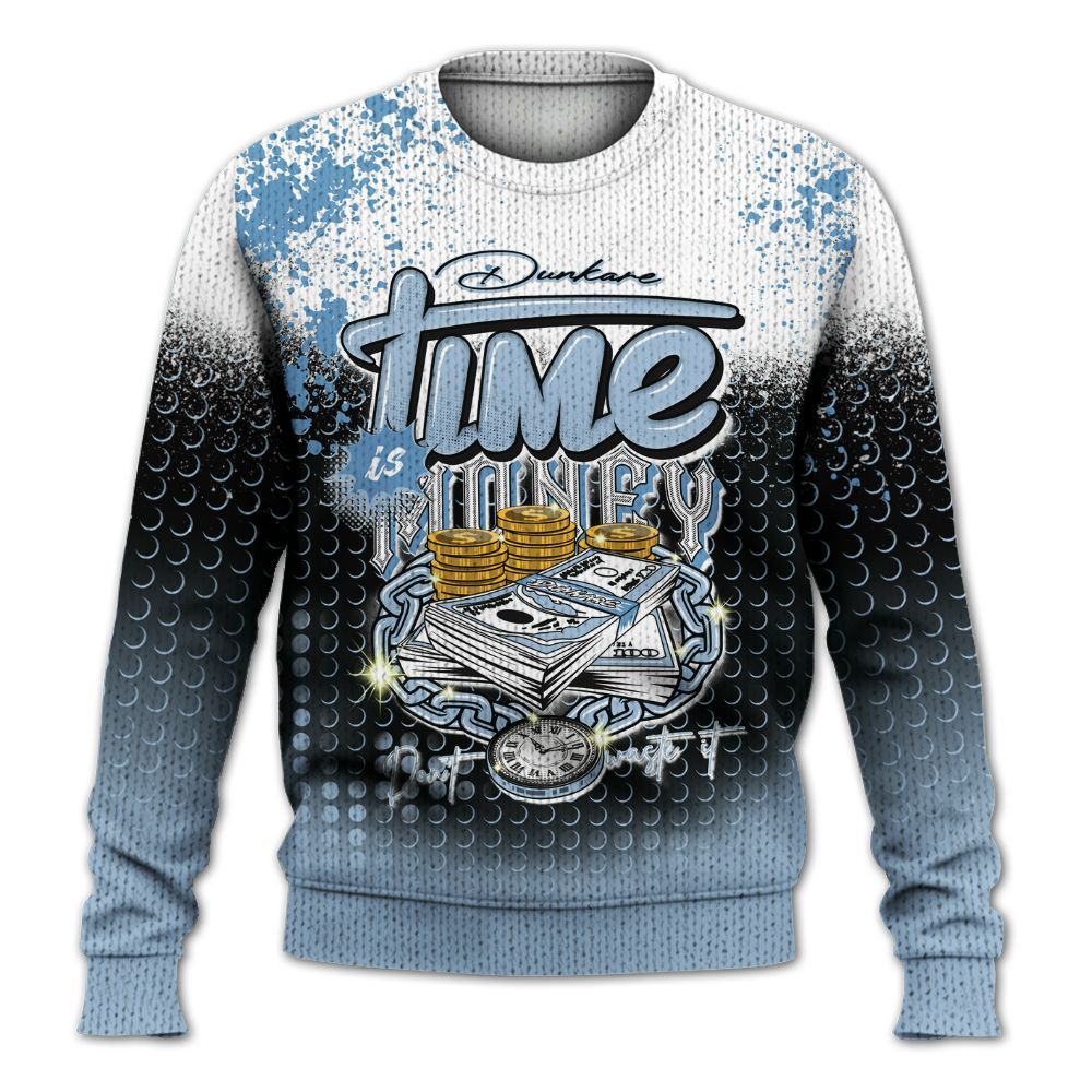 Knitted Sweater To Match High University Blue 1s - Halftone Time Is Money