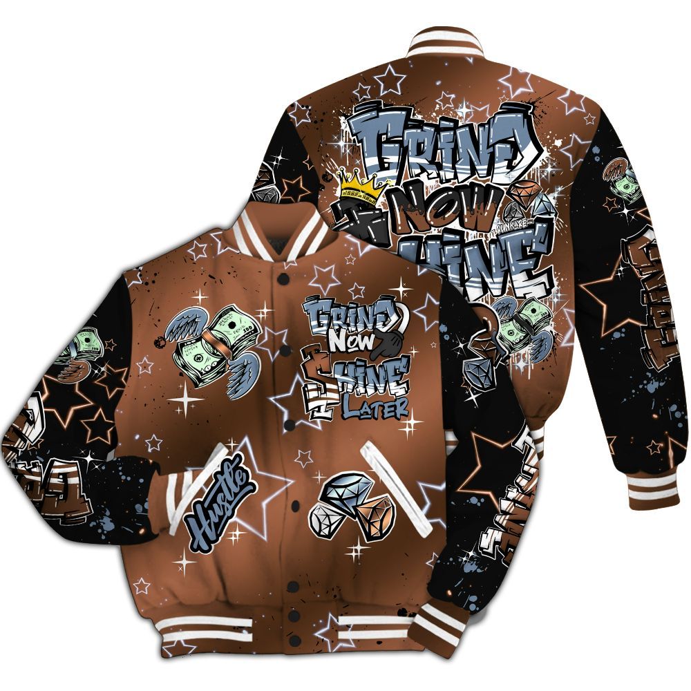 Varsity Jacket To Match Air Foamposite Metallic Copper - Grind2 Shine Later All Over Print