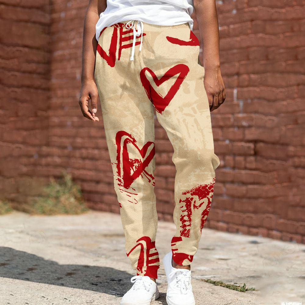 Sweatpant To Match Dunk Low Strawberry Waffle - Heart Grunge All Over Print