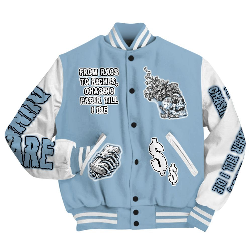 Varsity Jacket To Match High University Blue 1s - From Rags To Riches All Over Print