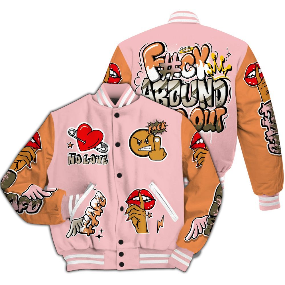 Varsity Jacket To Match SB Dunk Low Red Stardust - FK Around Find Out All Over Print