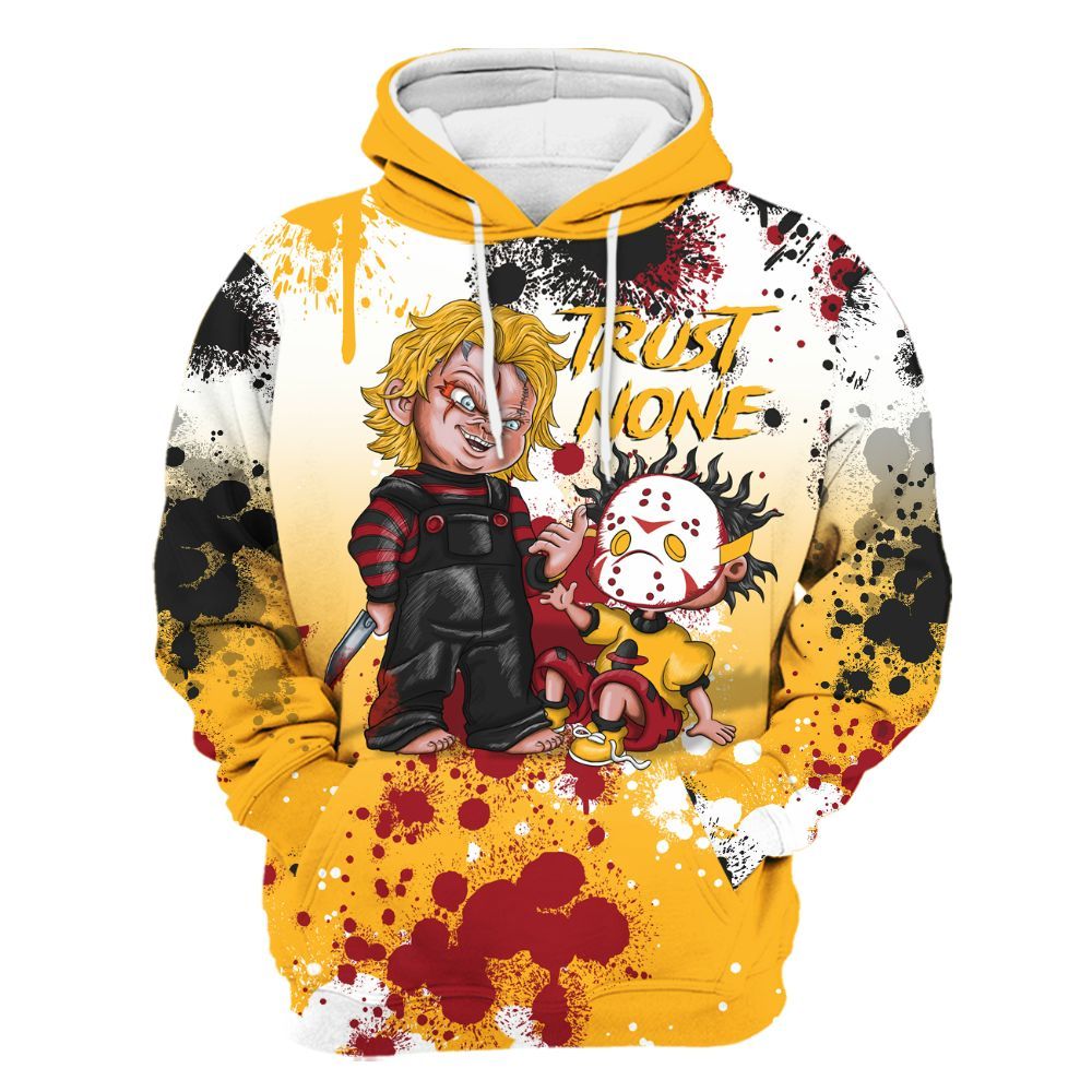 Hoodie To Match White Taxi 12s Shirt, Trust No One Scary All Over Print