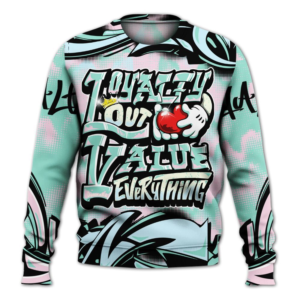 Sweatshirt To Match Retro Easter 5s - Loyalty Out Value Graffiti All Over Print