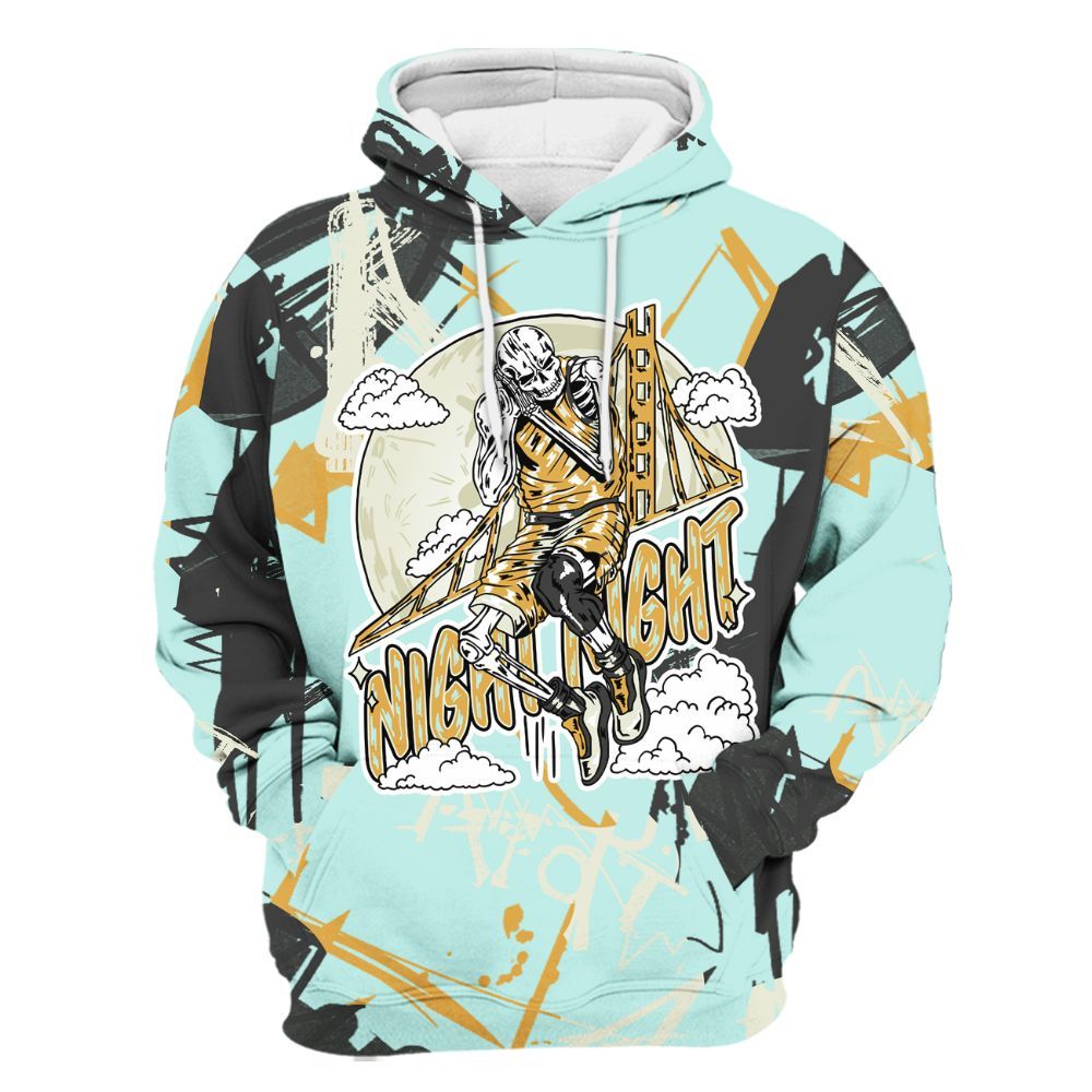 Hoodie To Match Pure Platinum 4s - Seeya Skeleton Messyz All Over Print