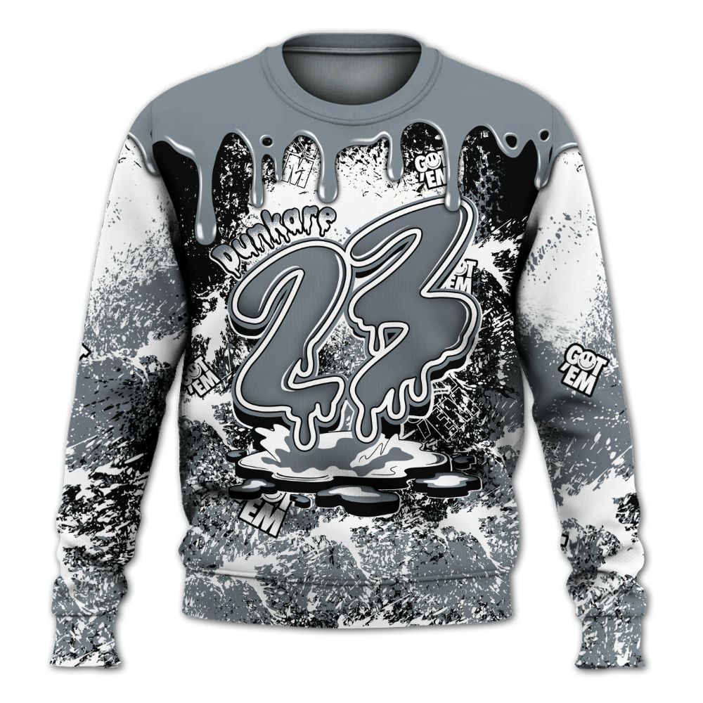 Sweatshirt To Match Wolf Grey 13s - Dripping 23 Drip All Over Print