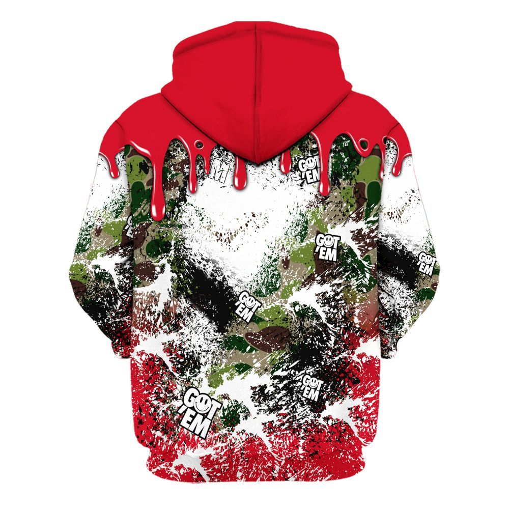 Hoodie To Match Air Max 90 Duck Camo Red - Dripping 23 Drip All Over Print