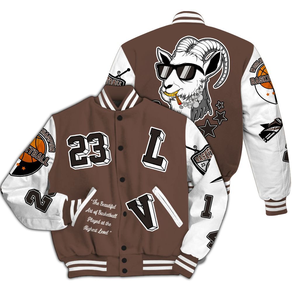 Varsity Jacket To Match Air Force 1 Low Escape - The GOAT Got Em Retro Graphic All Over Print