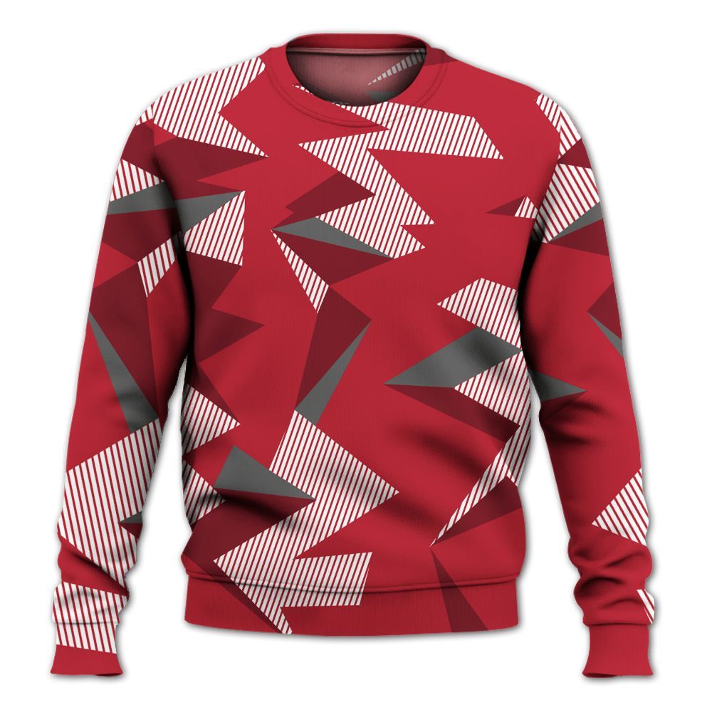 Sweatshirt To Match Red Flint 13s - Geometric Camouflage Pattern All Over Print